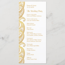Tarjeta de Boda tradicional india Gold Paisley