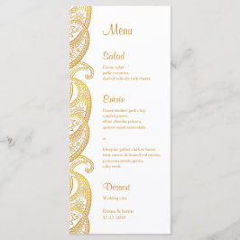 Tarjeta de Boda tradicional india Gold Paisley