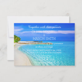 Tarjeta de Boda Tropical Destination Beach Sea