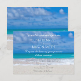 Tarjeta de Boda Tropical Destination Beach Sea