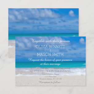 Tarjeta de Boda Tropical Destination Beach Sea