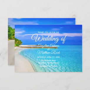 Tarjeta de Boda Tropical Destination Beach Sea