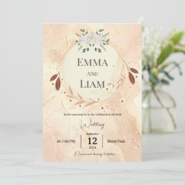 Tarjeta de Boda Única de Lujo – Dorado Personaliza
