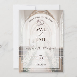 Tarjeta de boda única y moderna