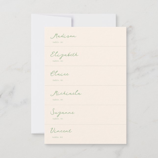 Tarjeta de Boda verde dibujada a mano DIY (Anverso)