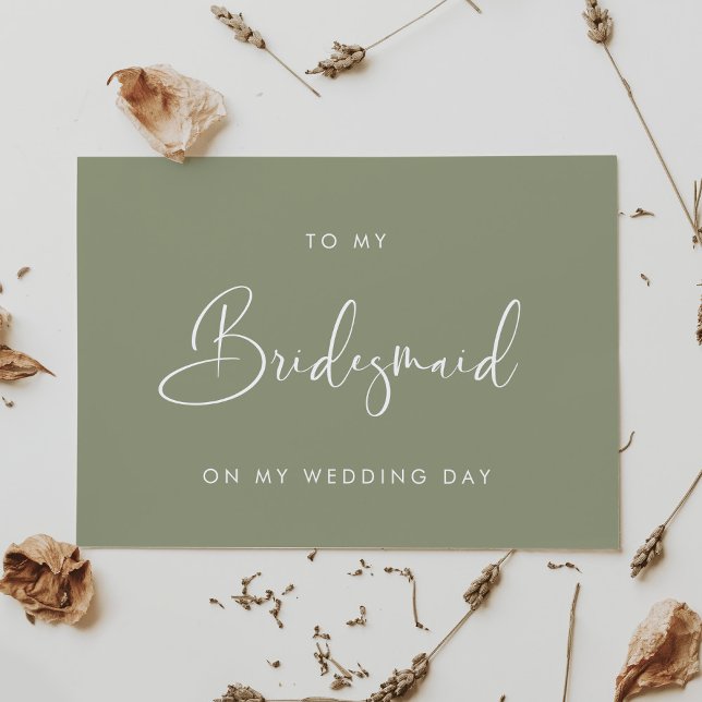 Tarjeta de boda Verde salvia para mi dama de honor (Subido por el creador)