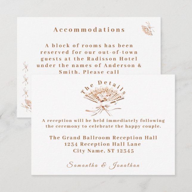 Tarjeta de Boda victoriana tradicional (Anverso / Reverso)