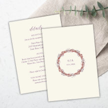 Tarjeta de Boda Wreath elegante de personalizable