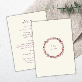 Tarjeta de Boda Wreath elegante de personalizable
