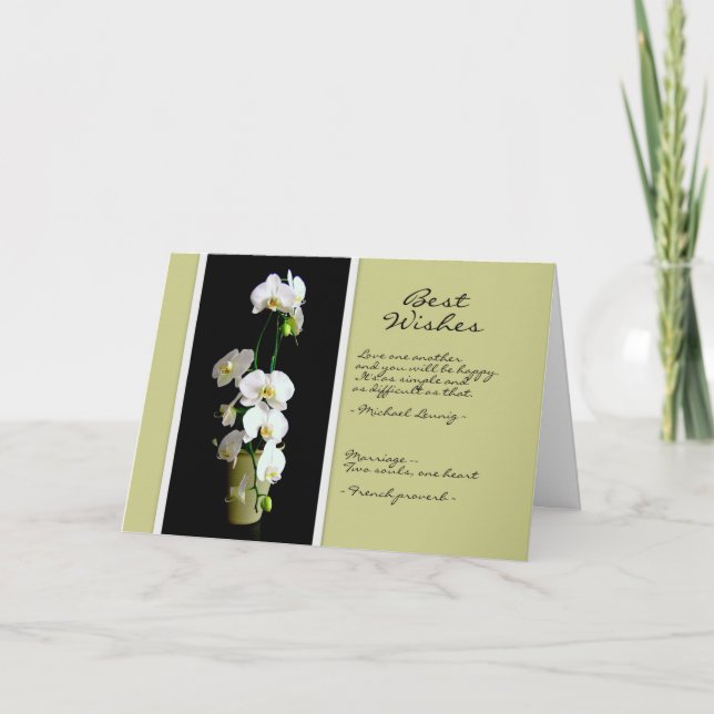 Tarjeta de bodas a los mejores deseos para las orq (Anverso)