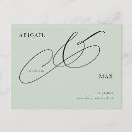Tarjeta de bodas atemporal Sage Square para guarda