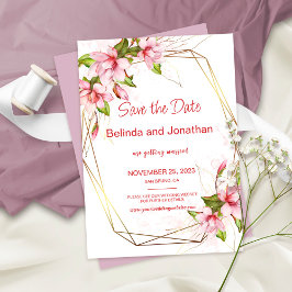 Tarjeta de bodas con flores de magnolia para guard