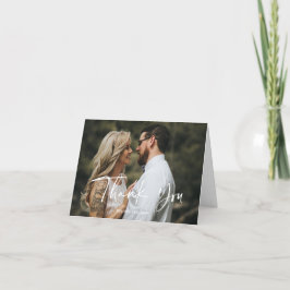 Tarjeta de bodas con foto de agradecimiento