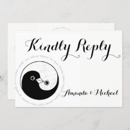 TARJETA DE BODAS CON PALOMAS YinYang EN ARMONÍA