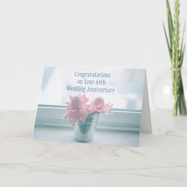 Tarjeta de bodas de 65 años de aniversario (Anverso)