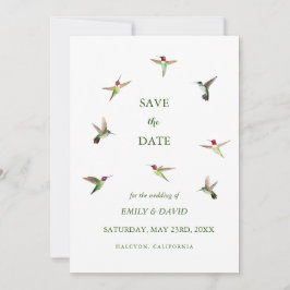 Tarjeta de bodas de Anna's Hummingbird Save the Da