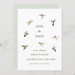 Tarjeta de bodas de Anna's Hummingbird Save the Da