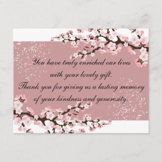 Tarjeta de bodas de foto de agradecimiento Flor de