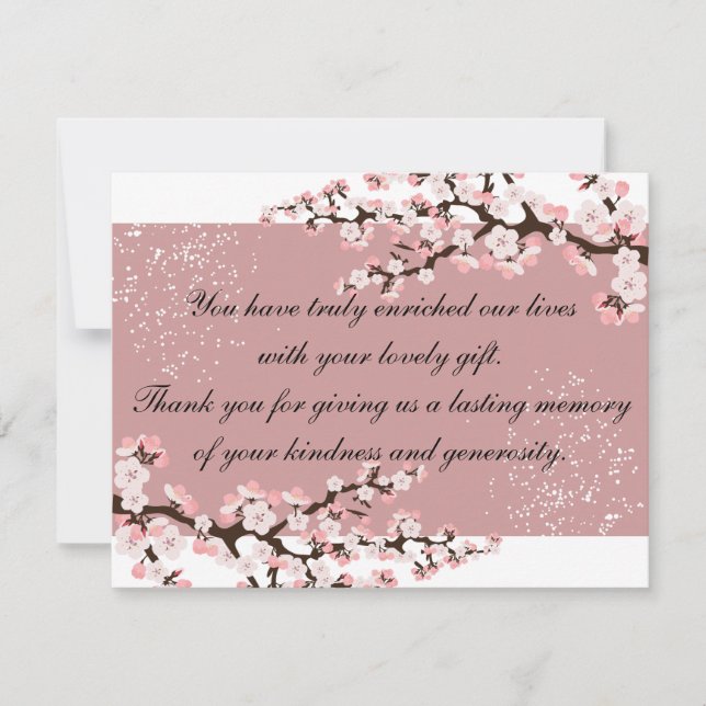 Tarjeta de bodas de foto de agradecimiento Flor de (Anverso)