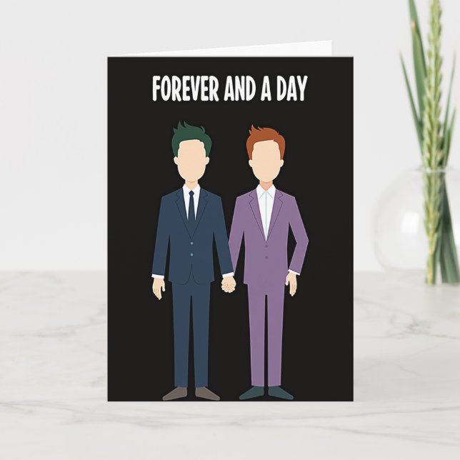 Tarjeta de bodas gays de amor eterno (Anverso)