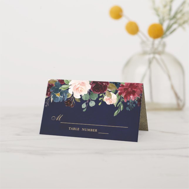 Tarjeta de Boho Place floral de la Marina Roja de  (Anverso)