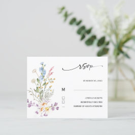 Tarjeta de Boho Rsvp Wildflower