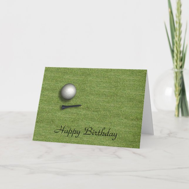 Tarjeta de bola de golf Happy Birday (Anverso)