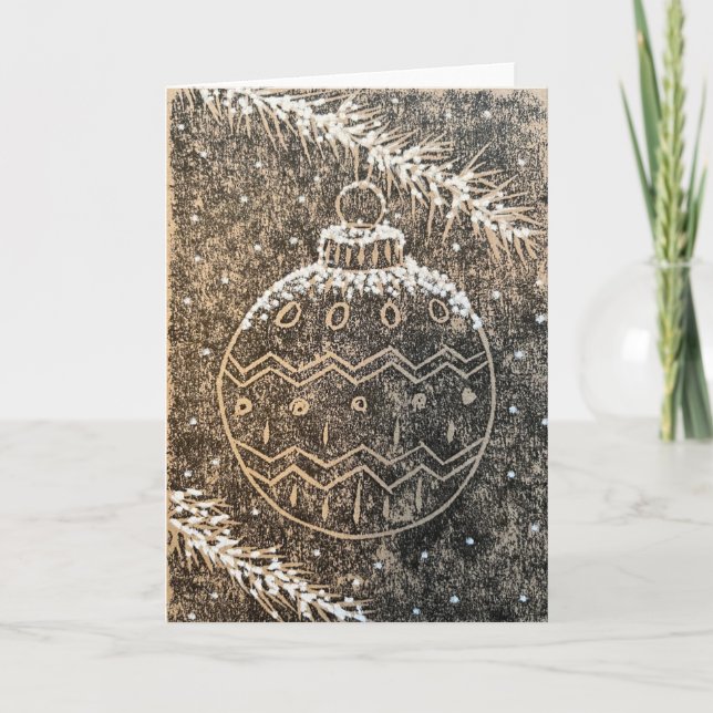tarjeta de bola de Navidad (Anverso)