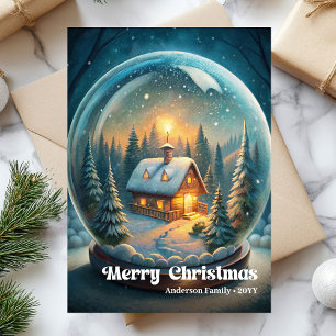 Tarjeta de bola de Navidad adornada con bayas de a