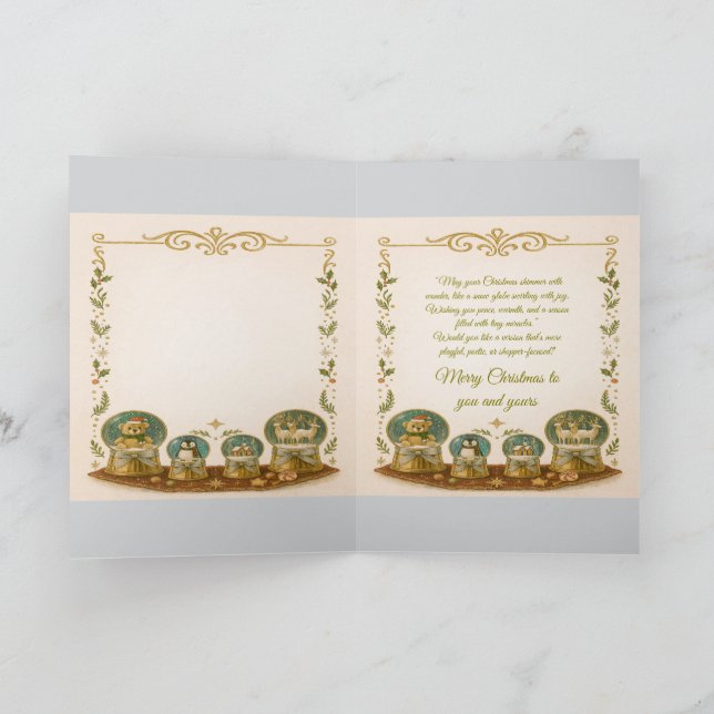 Tarjeta de Bola de Nieve de Navidad (Interior)