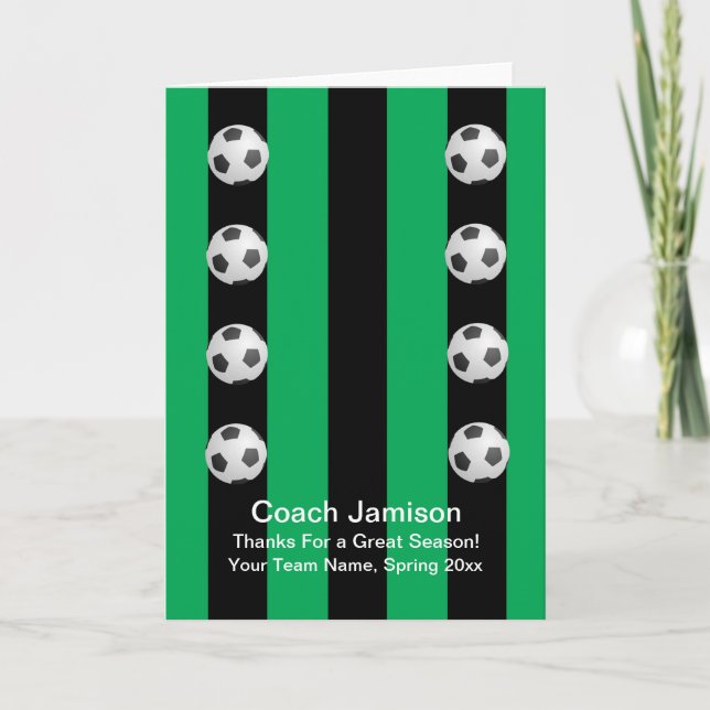 Tarjeta de bolas de fútbol para entrenador, verde, (Anverso)