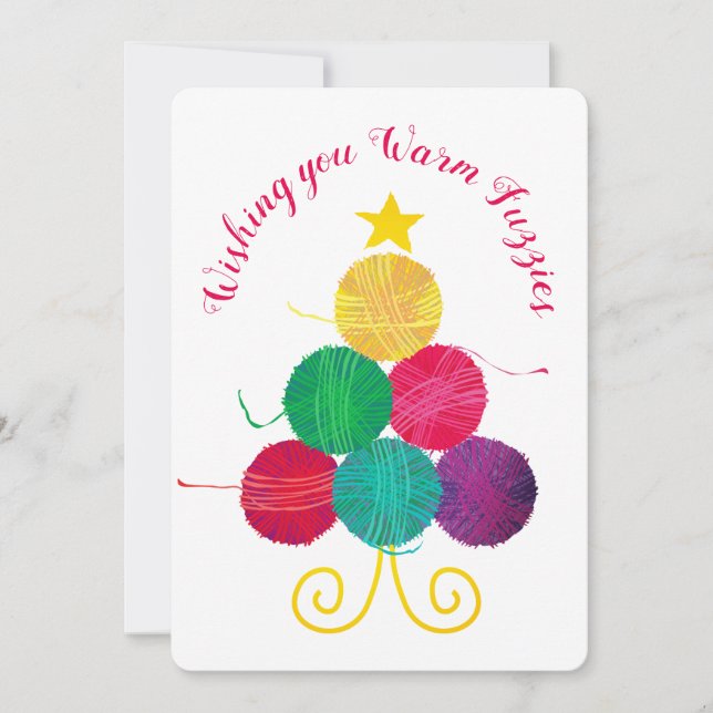 Tarjeta de bolas de Navidades de tejer de hilo (Anverso)
