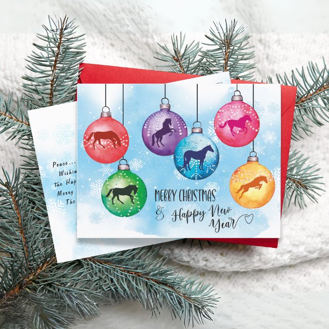 Tarjeta de bolas para Navidades de caballos | Post (Christmas card with horses Postcard)