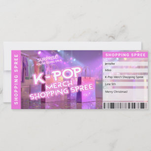 Tarjeta de Boleto de Compra de Merch de K-Pop