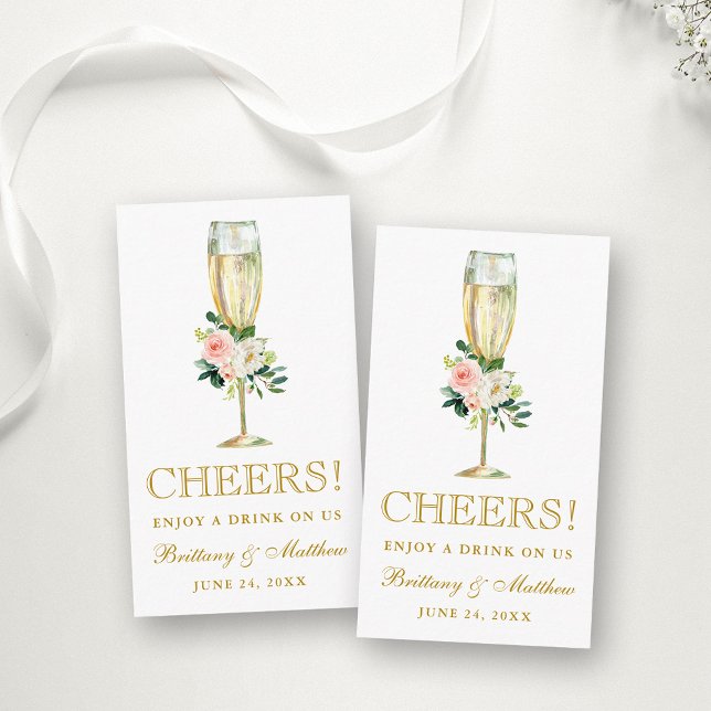 Tarjeta de boleto para bebidas de la recepción de  (Customize to change text color, style, size or to add more text to back of card.)