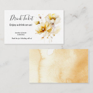Tarjeta de boleto para boletos de bebida floral bl