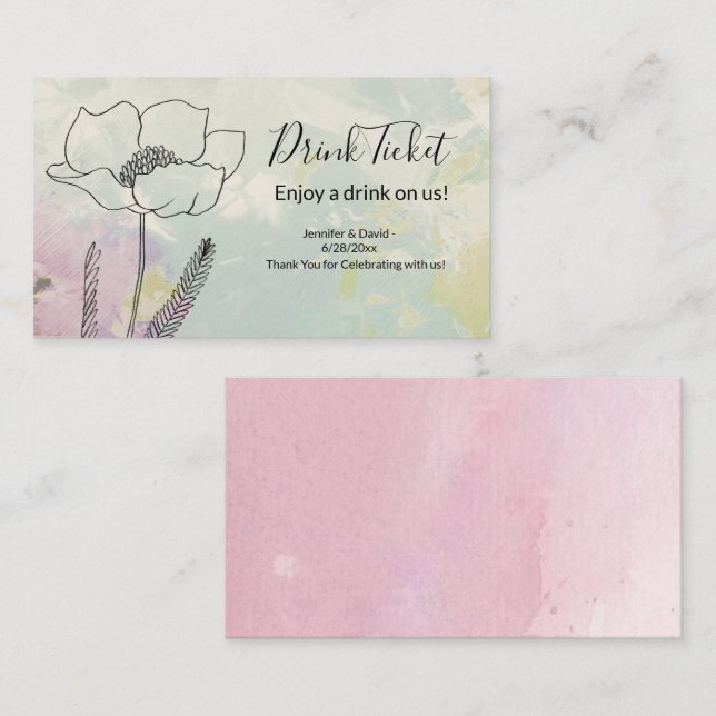 Tarjeta de boleto para boletos de la recepción de  (Anverso / Reverso)