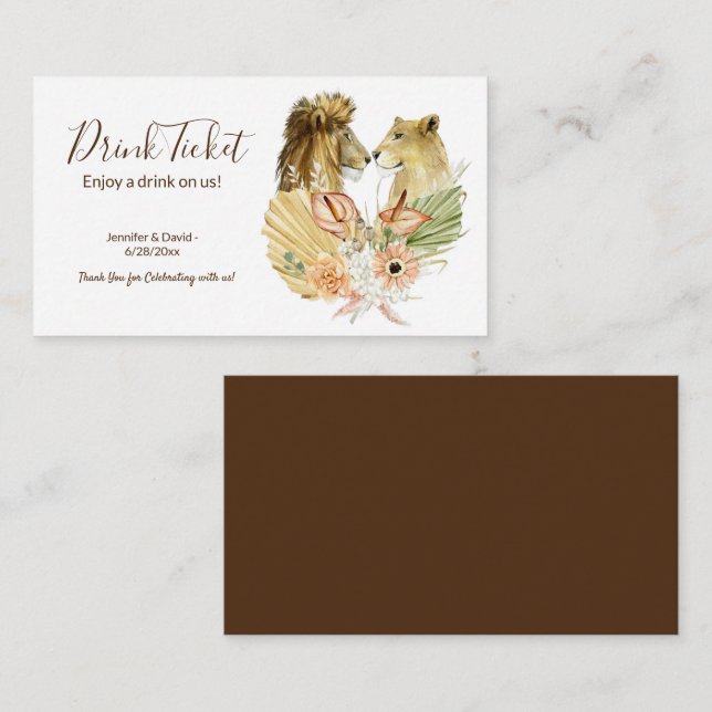 Tarjeta de boleto para boletos de la recepción de  (Anverso / Reverso)