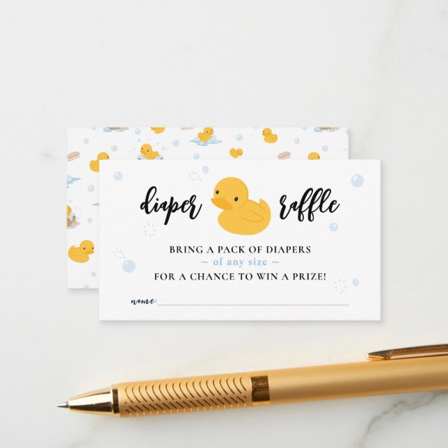 Tarjeta de boleto Raffle Bath Yellow Ducky Bubble  (Anverso/Reverso In Situ)