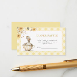 Tarjeta de boleto Raffle de pañal amarillento de o