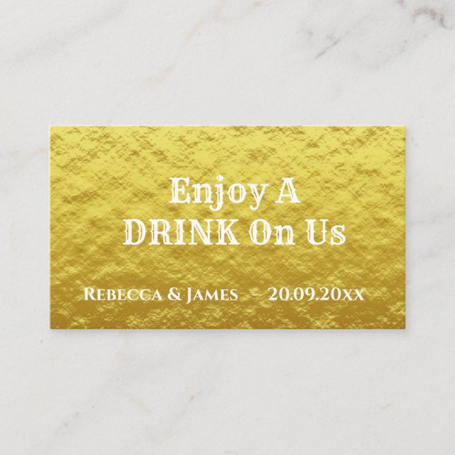 Tarjeta de boleto simple para bebidas sin oro para (Anverso)