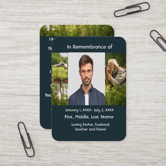 Tarjeta de bolsillo conmemorativa Birding Bird Wat (Anverso/Reverso In Situ)