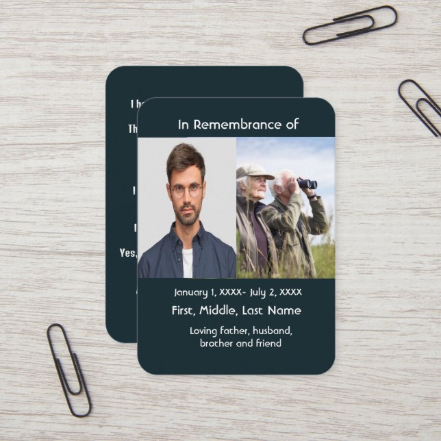 Tarjeta de bolsillo conmemorativa Birding Bird Wat (Anverso/Reverso In Situ)