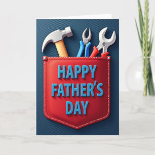 Tarjeta de bolsillo para el Día del Padre en azul