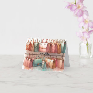 Tarjeta de bolso de mano que tienes saludo estilo