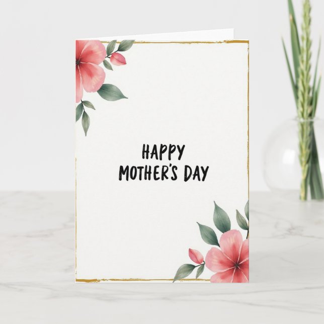 Tarjeta de borde floral en acuarela (Anverso)
