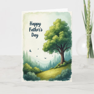 Tarjeta de bosque a la acuarela rayado