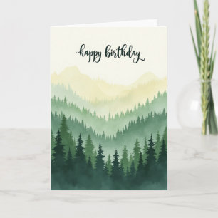Tarjeta de bosque de montaña pacífico