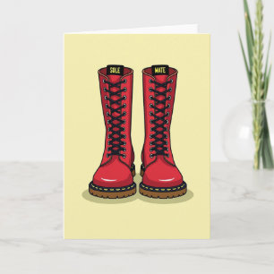 Tarjeta de Botas de Amor de Compañero Únicos
