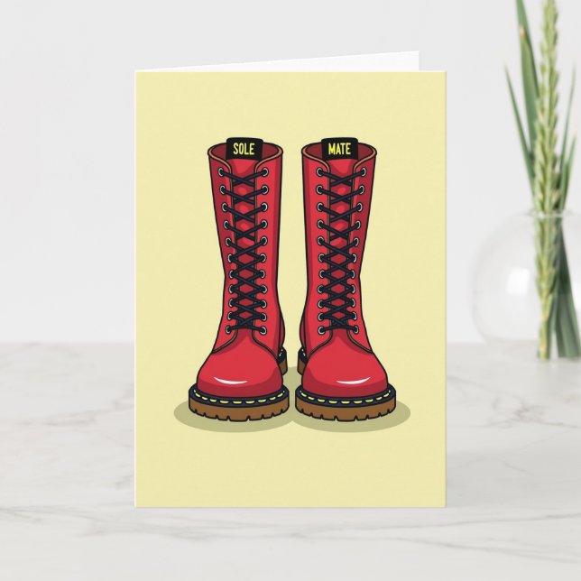 Tarjeta de Botas de Amor de Compañero Únicos (Anverso)